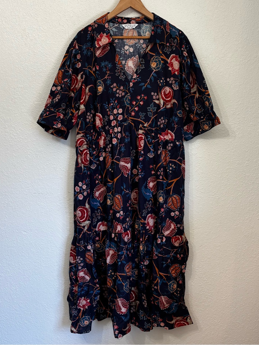Estelle Tuscan Blooms Floral Midi Dress 3X